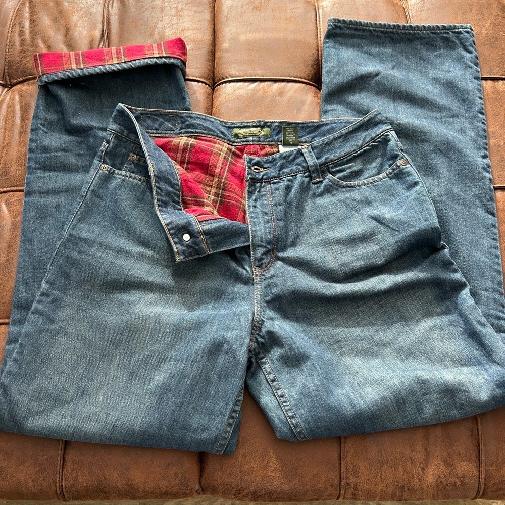 Eddie Bauer Flannel lined jeans, womens